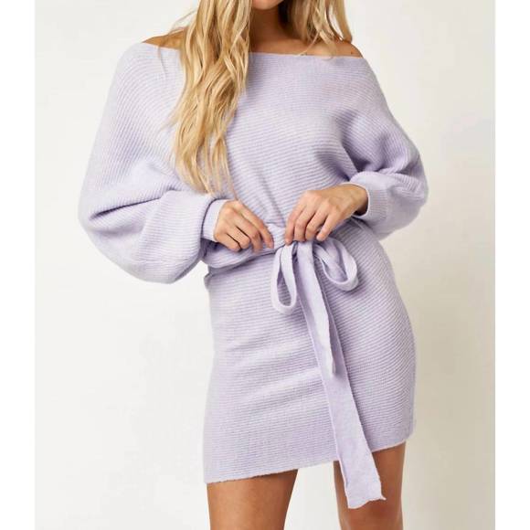 BLUE BLUSH Dresses & Skirts - NEW BLUE BLUSH long sleeve knit sweater dress in lavender